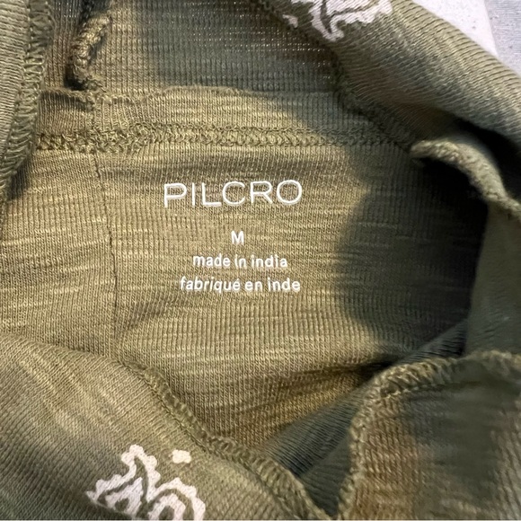 Anthropologie Pilcro Turtleneck Cotton-Slub Top Green Motif Bandana Print Medium - Picture 8 of 12